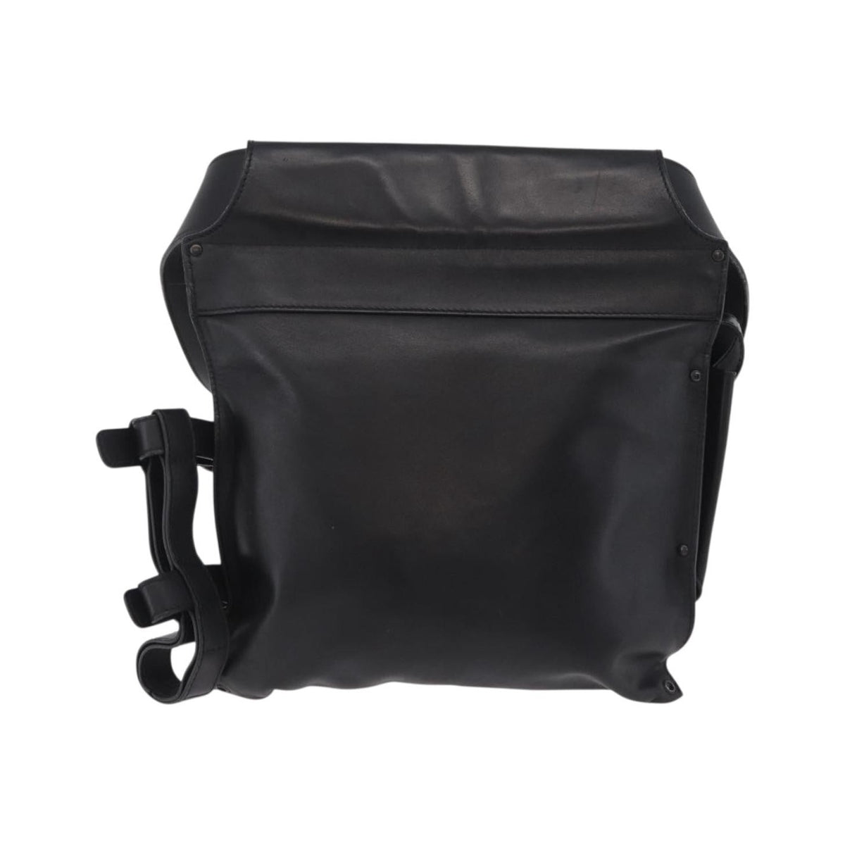 Bottega Veneta Utility Waist Leather with Intrecciato, Black, Leather, Shoulder Bag
