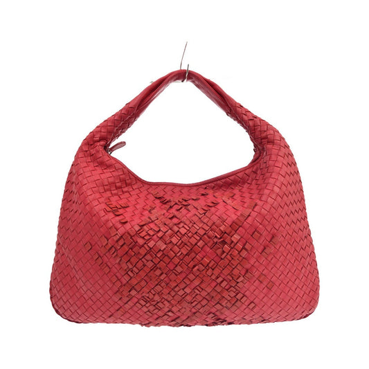 Bottega Veneta Veneta Plisse Hobo Intrecciato Nappa, Red, Leather, Shoulder Bag