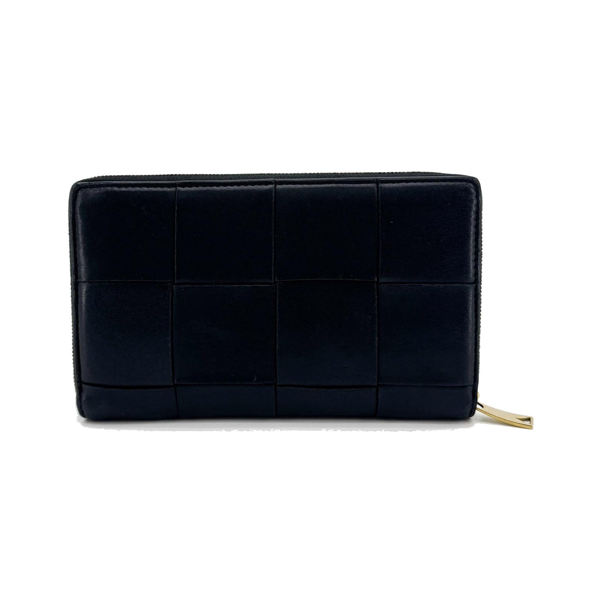 Bottega Veneta Zip Around Intrecciato Nappa, Black, Leather, Wallet