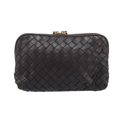 Bottega Veneta Zip Clutch Leather, Brown, Leather, Clutch