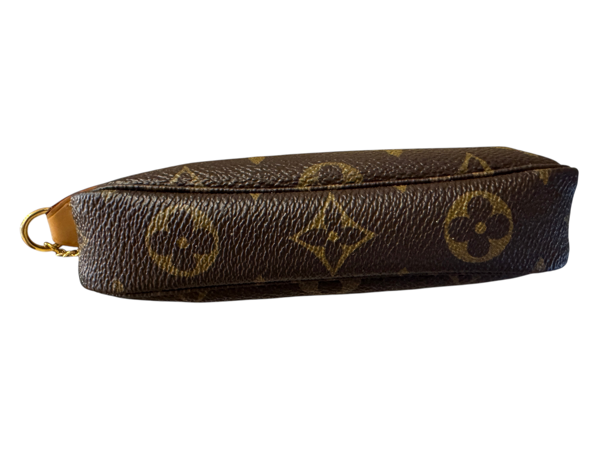 Brandsamsara Louis Vuitton Monogram Mini Pochette handbag in brown leather with iconic logo pattern