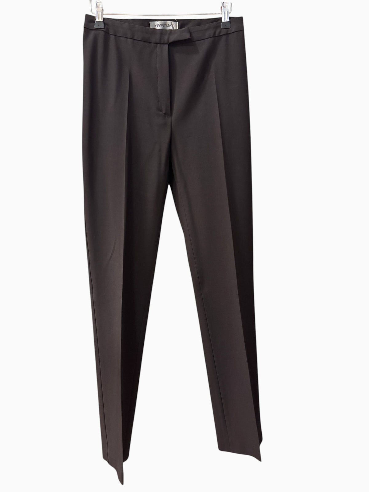 Brandsamsara Sportmax brown viscose blend tailored trousers with a clean front and pressed creases