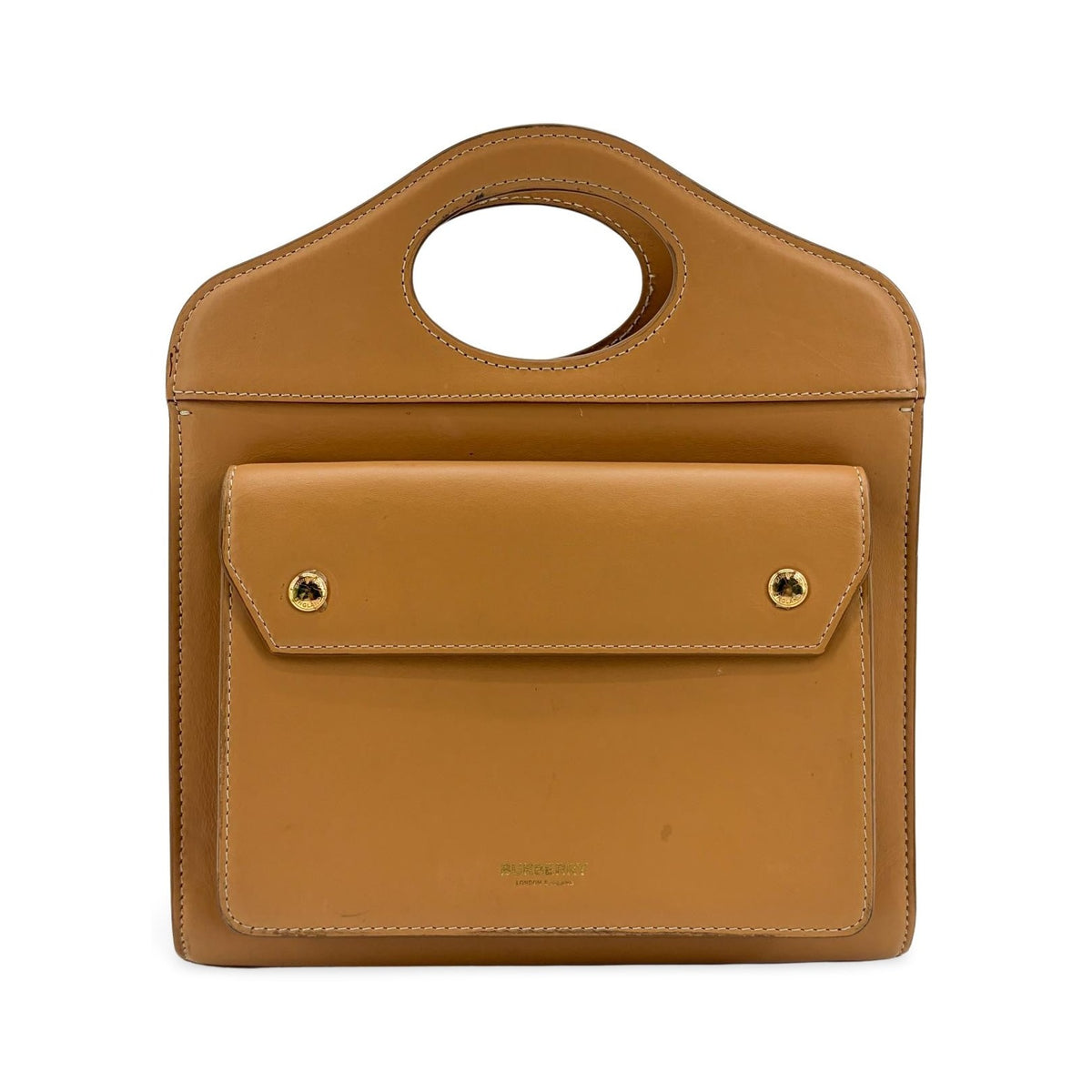 Burberry Convertible Fold Over Pocket Clutch Leather, Brown, Leather, Clutch