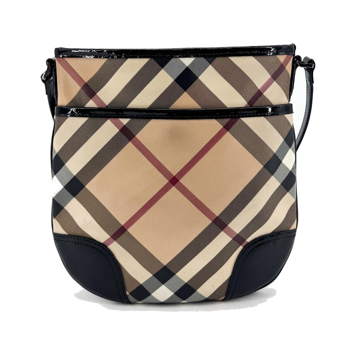 Burberry Dryden Nova Check Coated Canvas, Black, Canvas, Crossbody Bag
