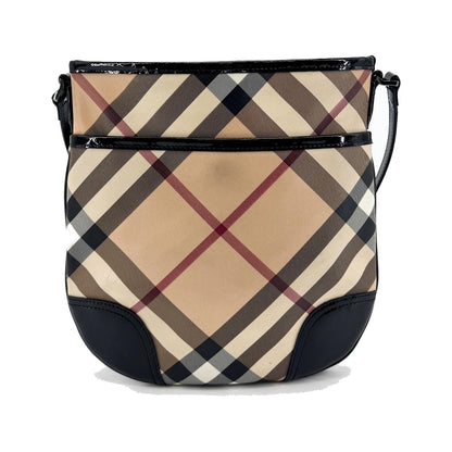 Burberry Dryden Nova Check Coated Canvas, Black, Canvas, Crossbody Bag