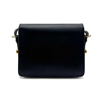 Burberry Grace Flap Horseferry Printed Leather, Black, Leather, Shoulder Bag