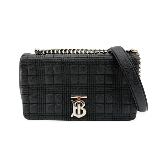 Burberry Lola Wallet on Chain Quilted Leather, Black, Calfskin, Crossbody Bag