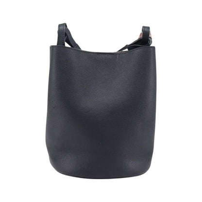 Burberry Lorne Bucket Leather, Black, Leather, Handbag