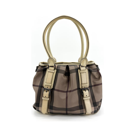 Burberry Manor Quilted Leather, Black, Canvas, Handbag