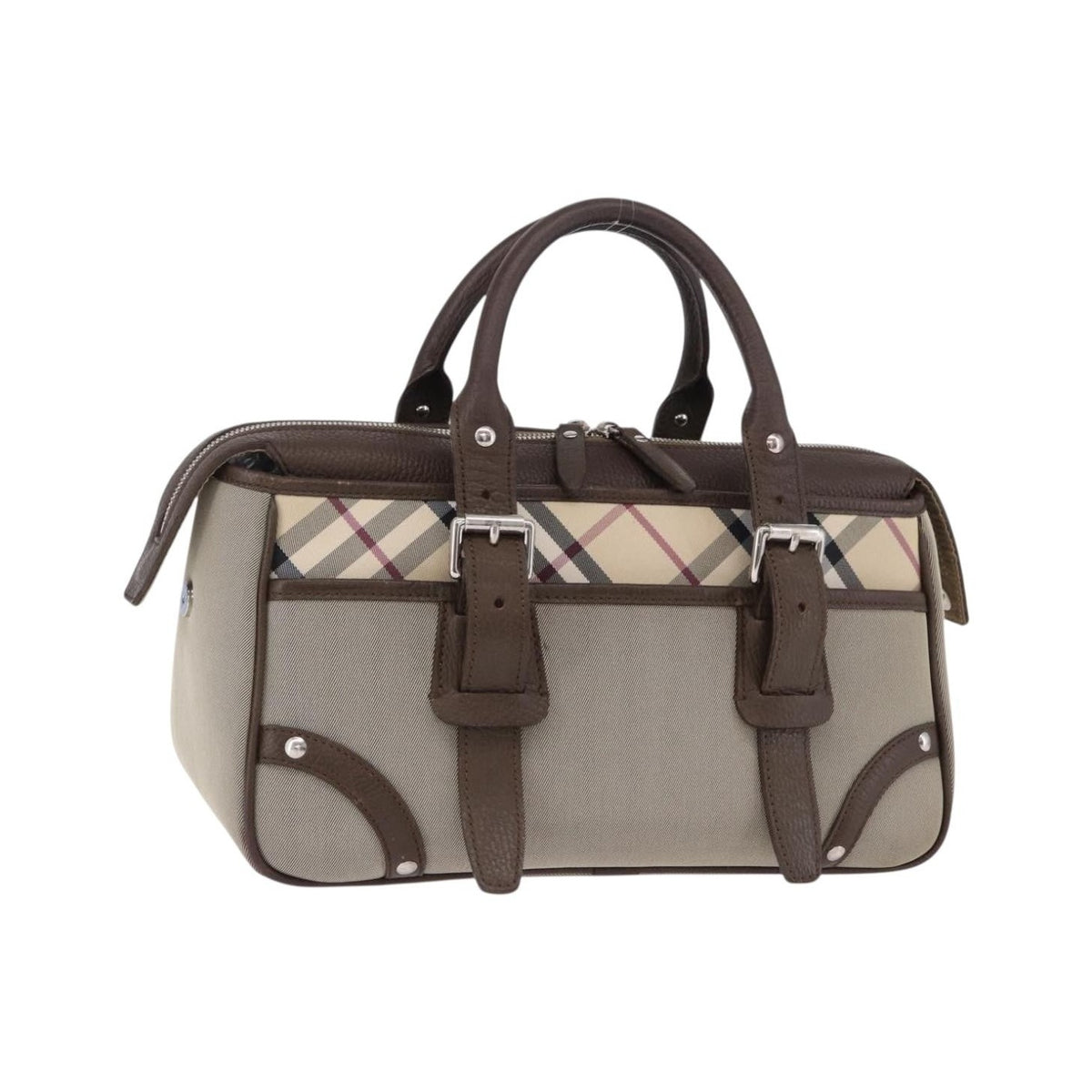 Burberry Nova Check Canvas, Brown, Canvas, Handbag