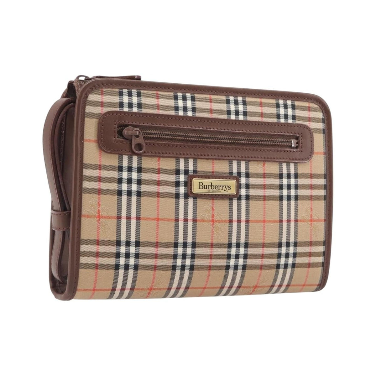 Burberry Nova check Pochette Canvas, Beige, Canvas, Clutch