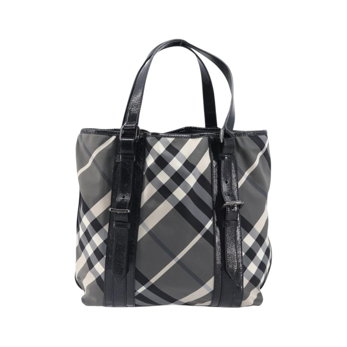 Burberry Nova Check Tote canvas check pattern, Black, Nylon, Handbag