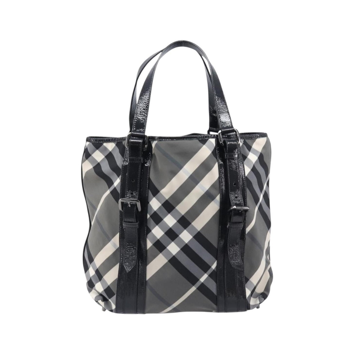 Burberry Nova Check Tote canvas check pattern, Black, Nylon, Handbag