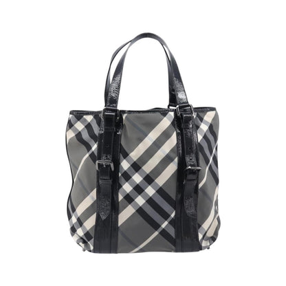 Burberry Nova Check Tote canvas check pattern, Black, Nylon, Handbag