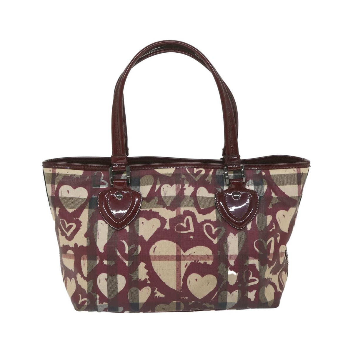Burberry Open Nova Check Heart Coated Canvas, Multicolour, Canvas, Tote Bag