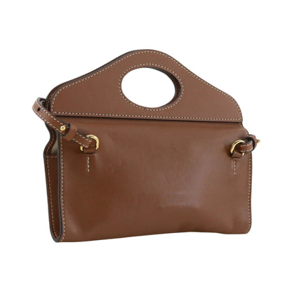 Burberry Pocket Tote Leather, Brown, Leather, Clutch