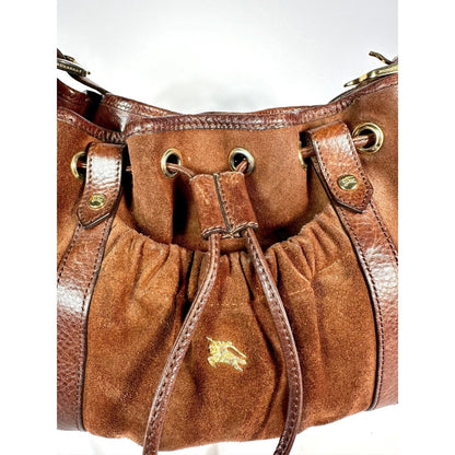 BURBERRY Suede Leather Drawstring Hobo - Brandsamsara
