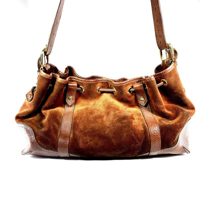 BURBERRY Suede Leather Drawstring Hobo - Brandsamsara