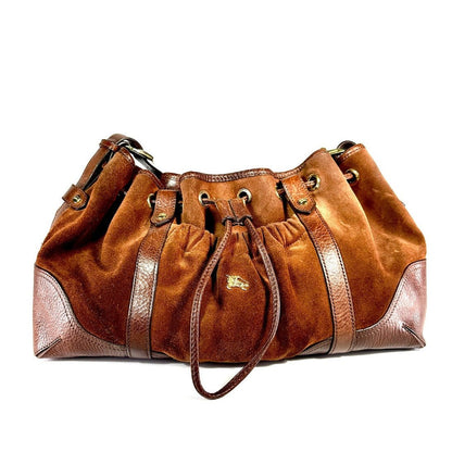 BURBERRY Suede Leather Drawstring Hobo - Brandsamsara