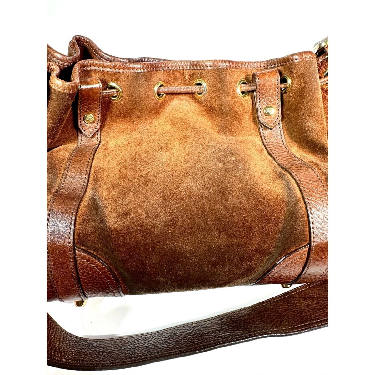 BURBERRY Suede Leather Drawstring Hobo - Brandsamsara