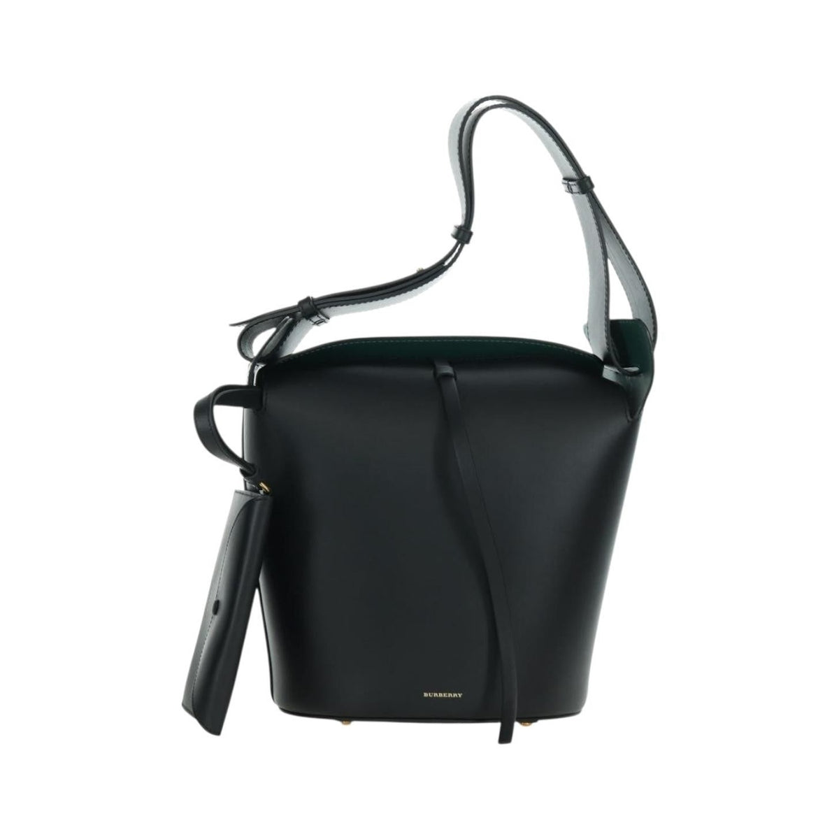 Burberry Supple Bucket Leather, Black, Leather, Handbag