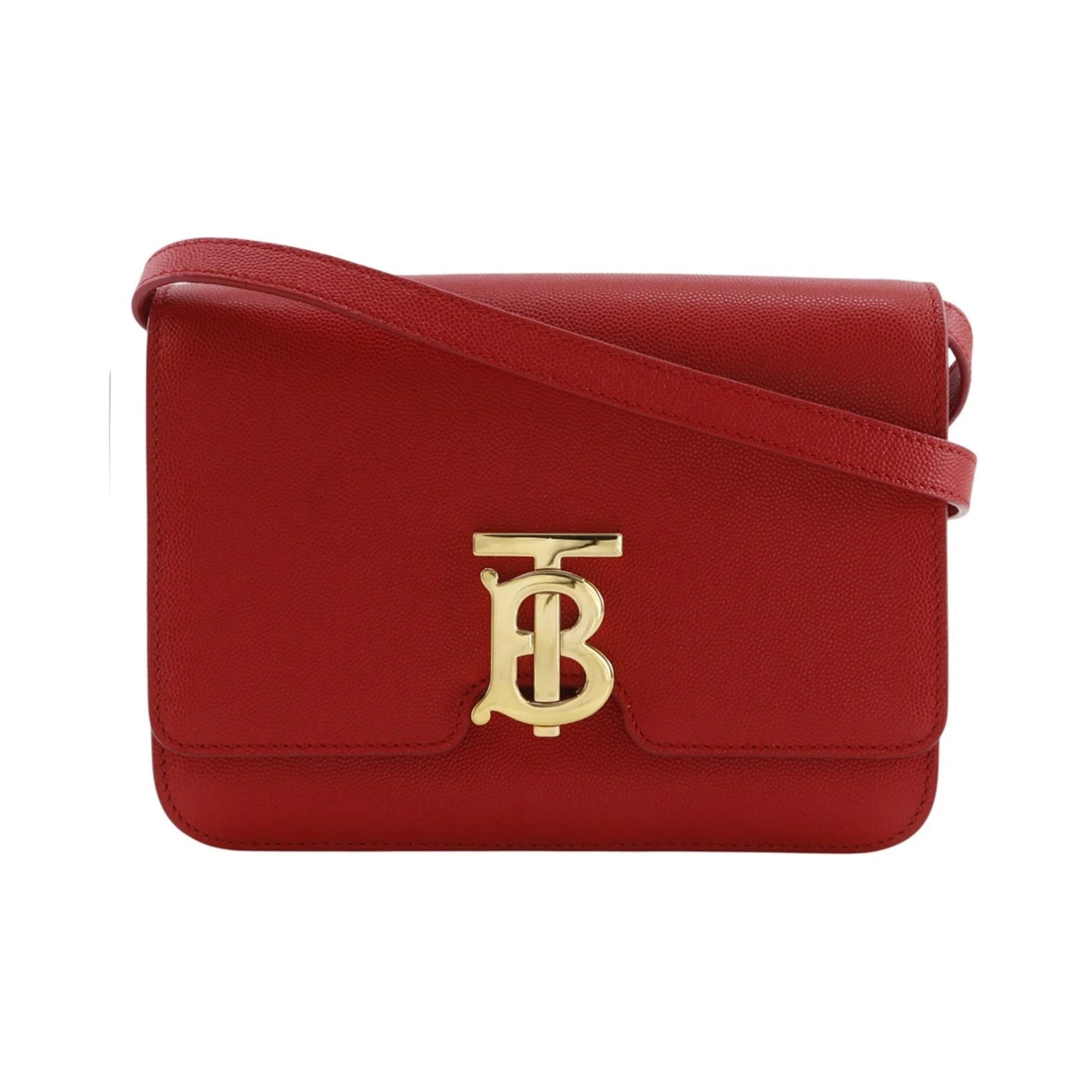 Burberry TB Flap Leather, Red, Leather, Clutch