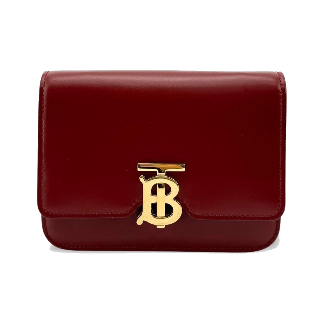 Burberry TB Flap Leather, Red, Leather, Handbag