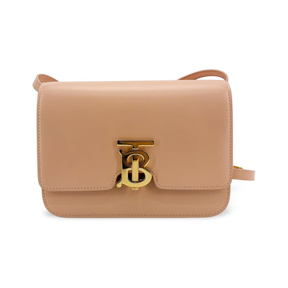Burberry TB Shoulder Bag Leather, Beige, Leather, Shoulder Bag