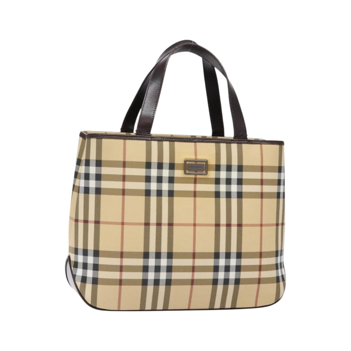 Burberry Vintage Vintage Check Coated Canvas, Beige, Canvas, Tote Bag