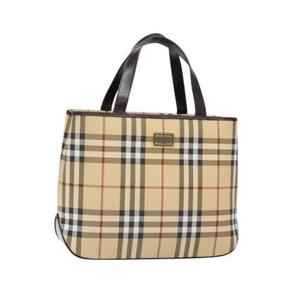 Burberry Vintage Vintage Check Coated Canvas, Beige, Canvas, Tote Bag