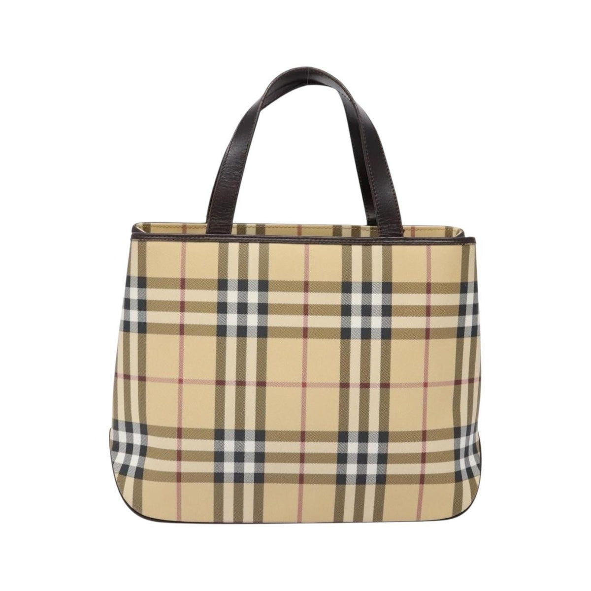 Burberry Vintage Vintage Check Coated Canvas, Beige, Canvas, Tote Bag