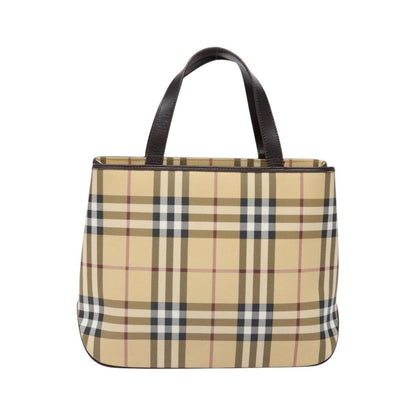 Burberry Vintage Vintage Check Coated Canvas, Beige, Canvas, Tote Bag
