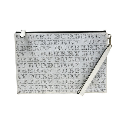Burberry Zip Clutch Leather, White, Leather, Clutch
