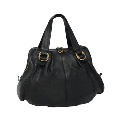 Bvlgari Chandra Leather, Black, Leather, Shoulder Bag