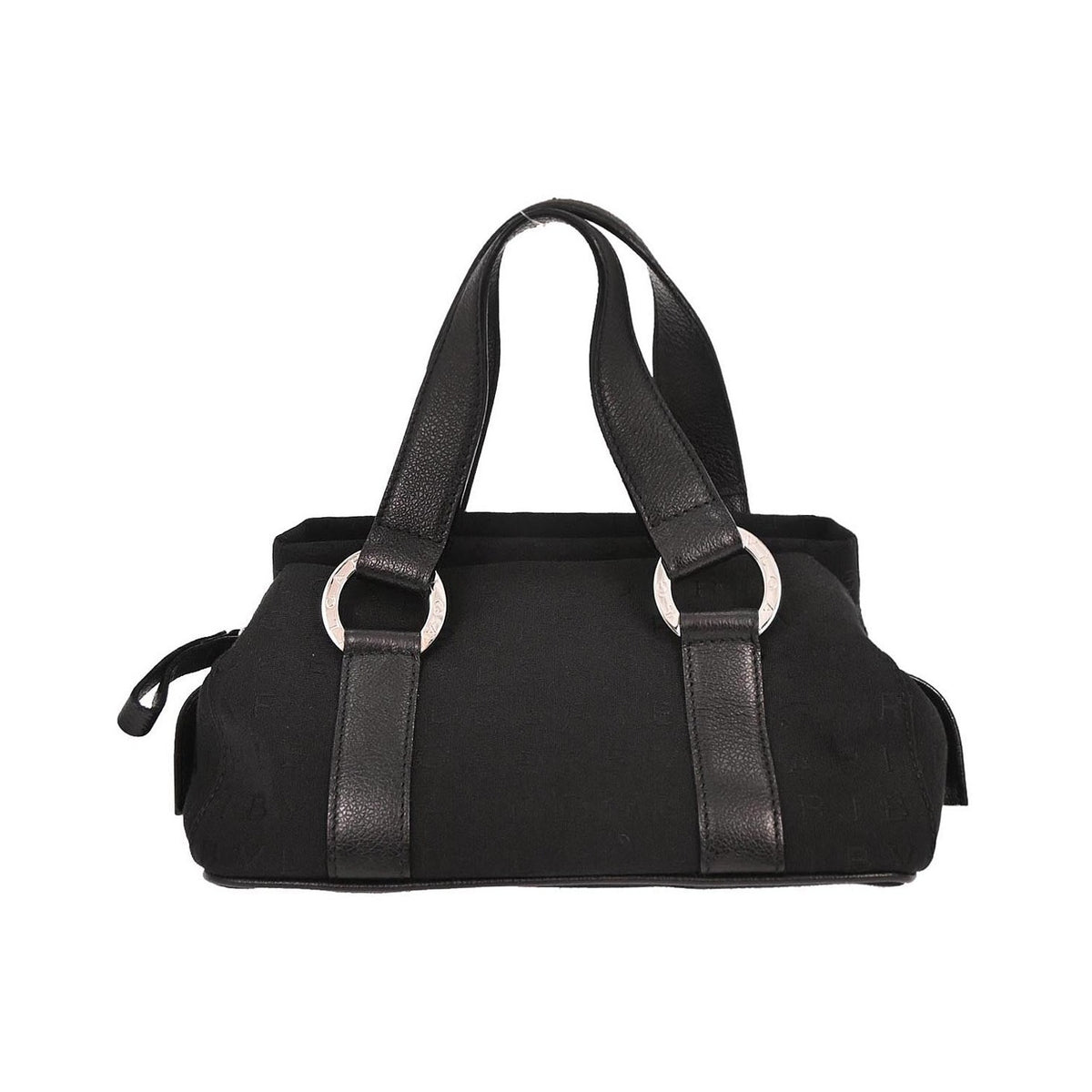Bvlgari Logomania Canvas, Black, Canvas, Handbag