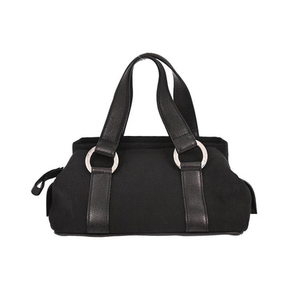 Bvlgari Logomania Canvas, Black, Canvas, Handbag