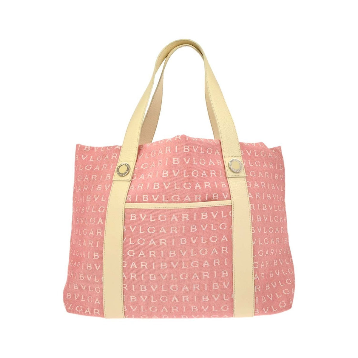 Bvlgari Logomania Canvas, Pink, Canvas, Tote Bag