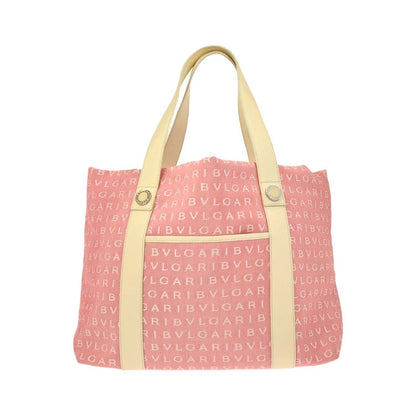 Bvlgari Logomania Canvas, Pink, Canvas, Tote Bag