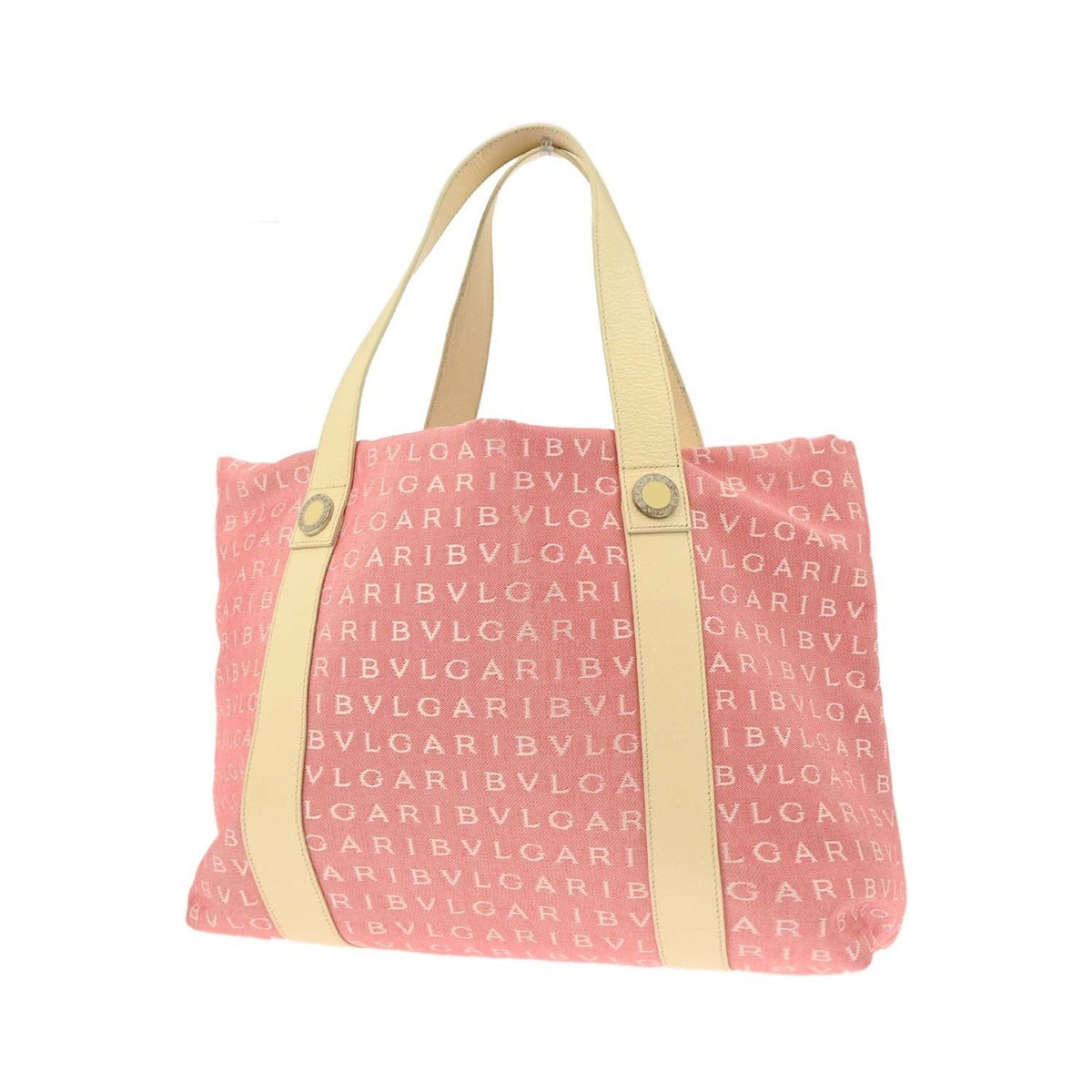 Bvlgari Logomania Canvas, Pink, Canvas, Tote Bag