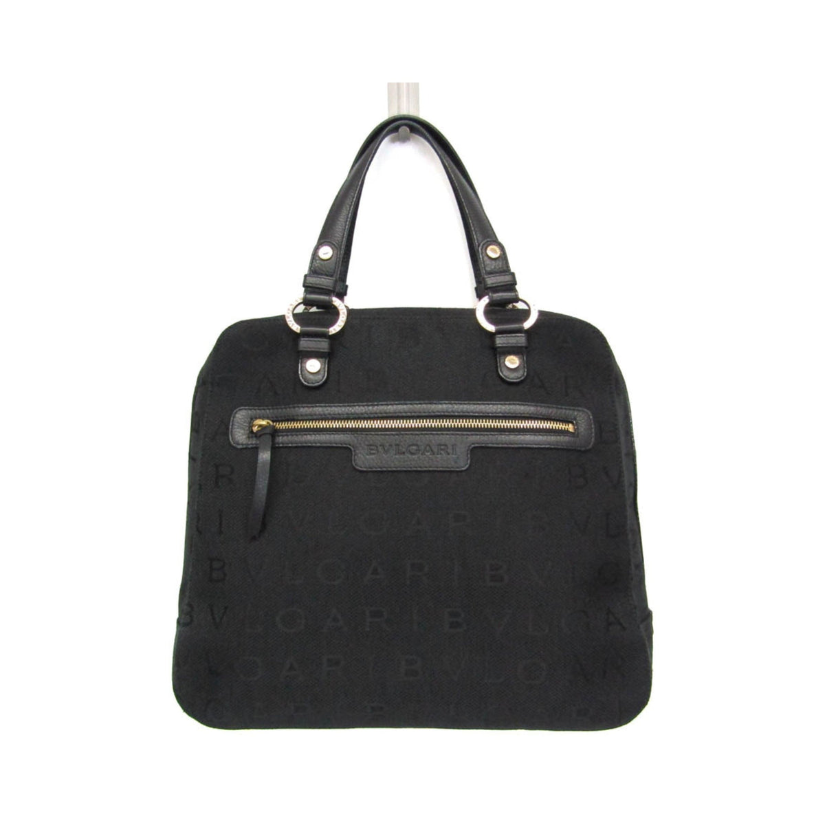Bvlgari Logomania Canvas, Black, Canvas, Handbag
