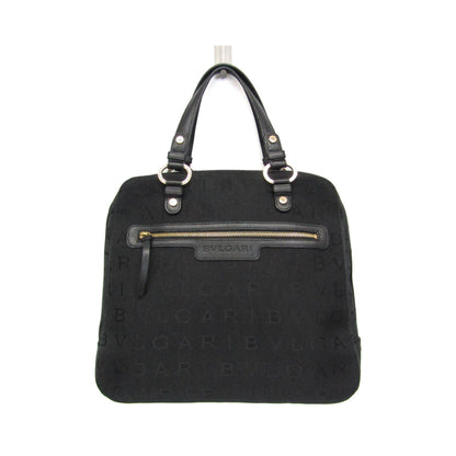 Bvlgari Logomania Canvas, Black, Canvas, Handbag