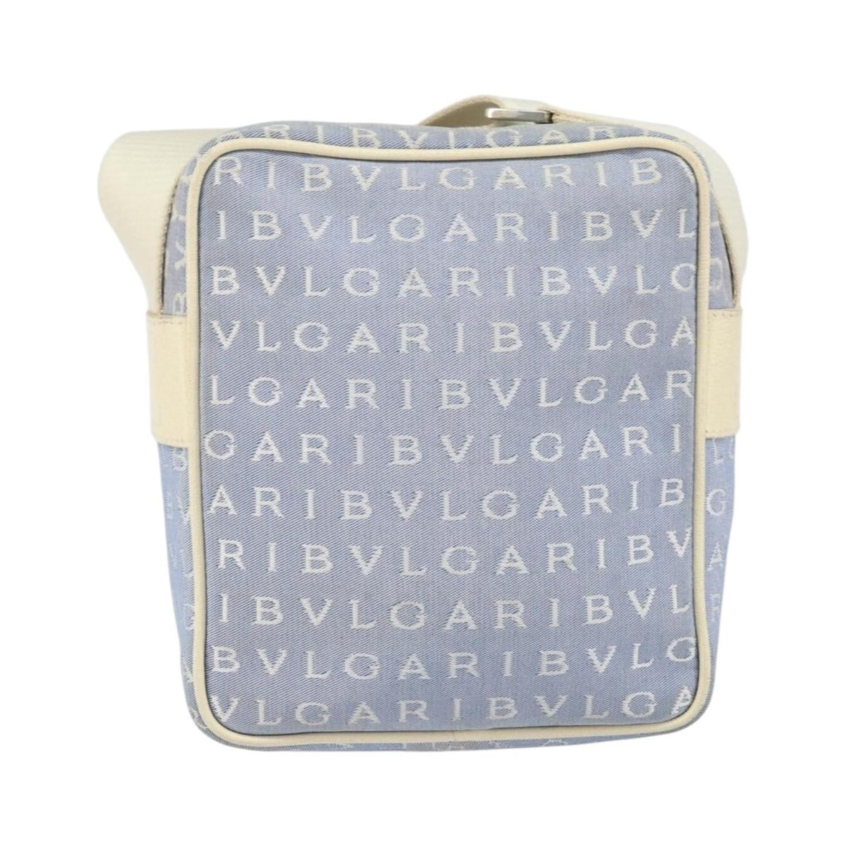 Bvlgari Logomania Canvas with Leather, Blue, Canvas, Shoulder Bag