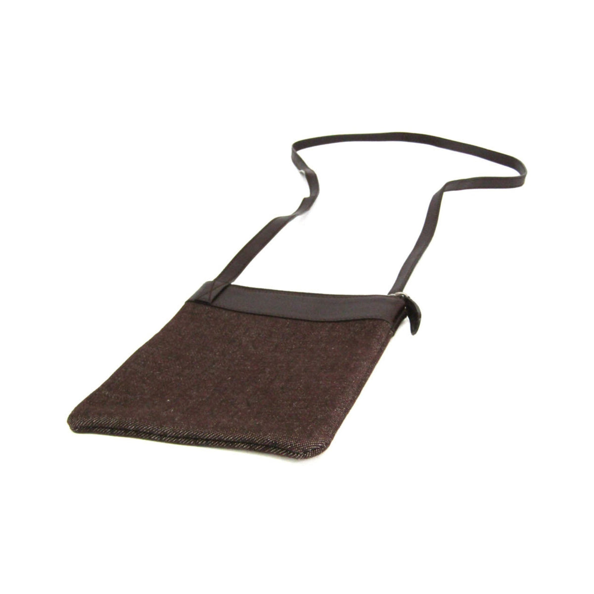 Bvlgari Logomania Canvas with Leather, Brown, Denim, Shoulder Bag