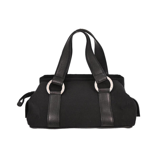 Bvlgari Logomania Handbag Canvas, Black, Canvas, Handbag