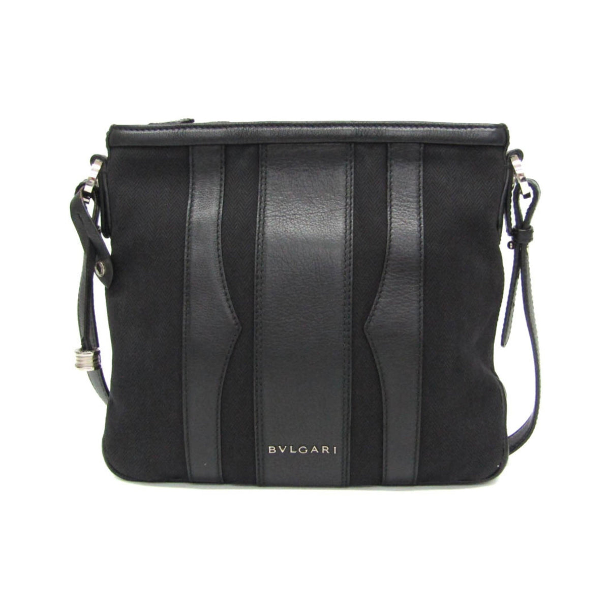 Bvlgari Open Hobo Leather, Black, Leather, Shoulder Bag