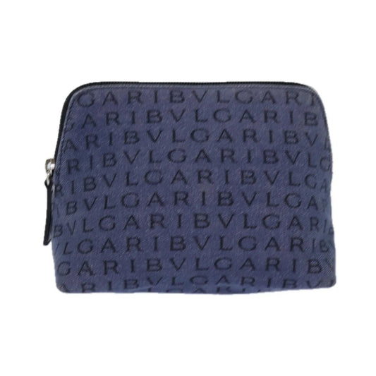 Bvlgari Pouch Canvas, Blue, Canvas, Clutch