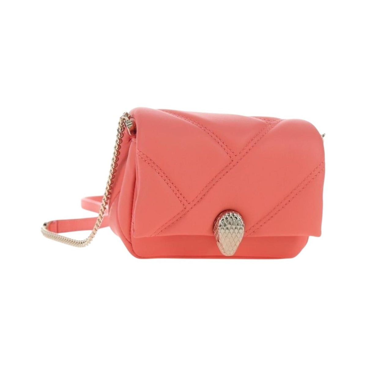 Bvlgari Serpenti Cabochon Diagonal Quilted Leather, Pink, Leather, Shoulder Bag