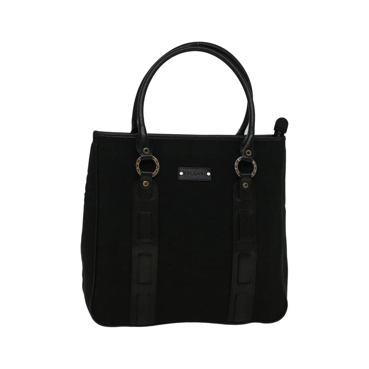 Bvlgari Vintage Canvas, Black, Canvas, Tote Bag