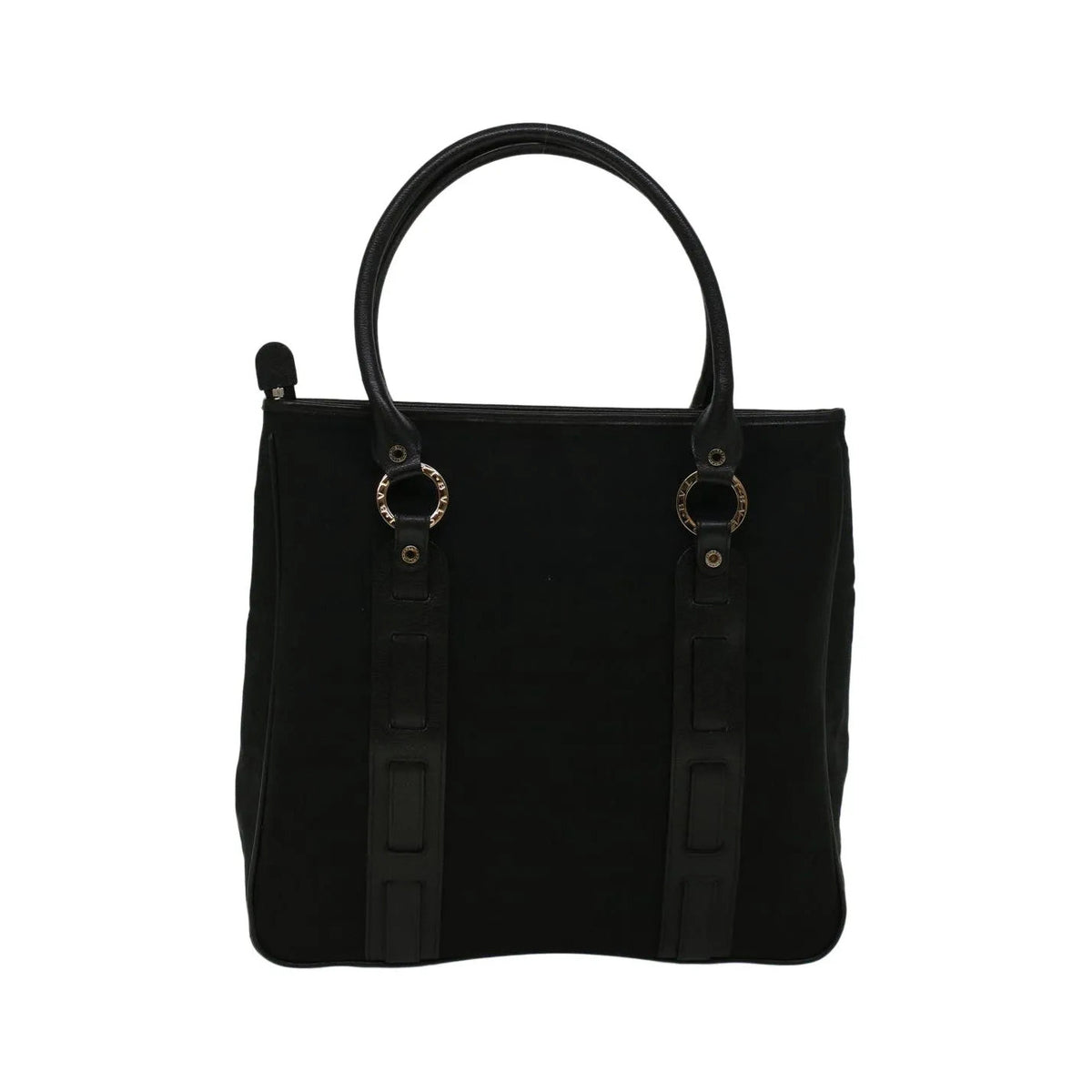 Bvlgari Vintage Canvas, Black, Canvas, Tote Bag