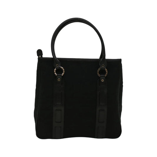 Bvlgari Vintage Canvas, Black, Canvas, Tote Bag